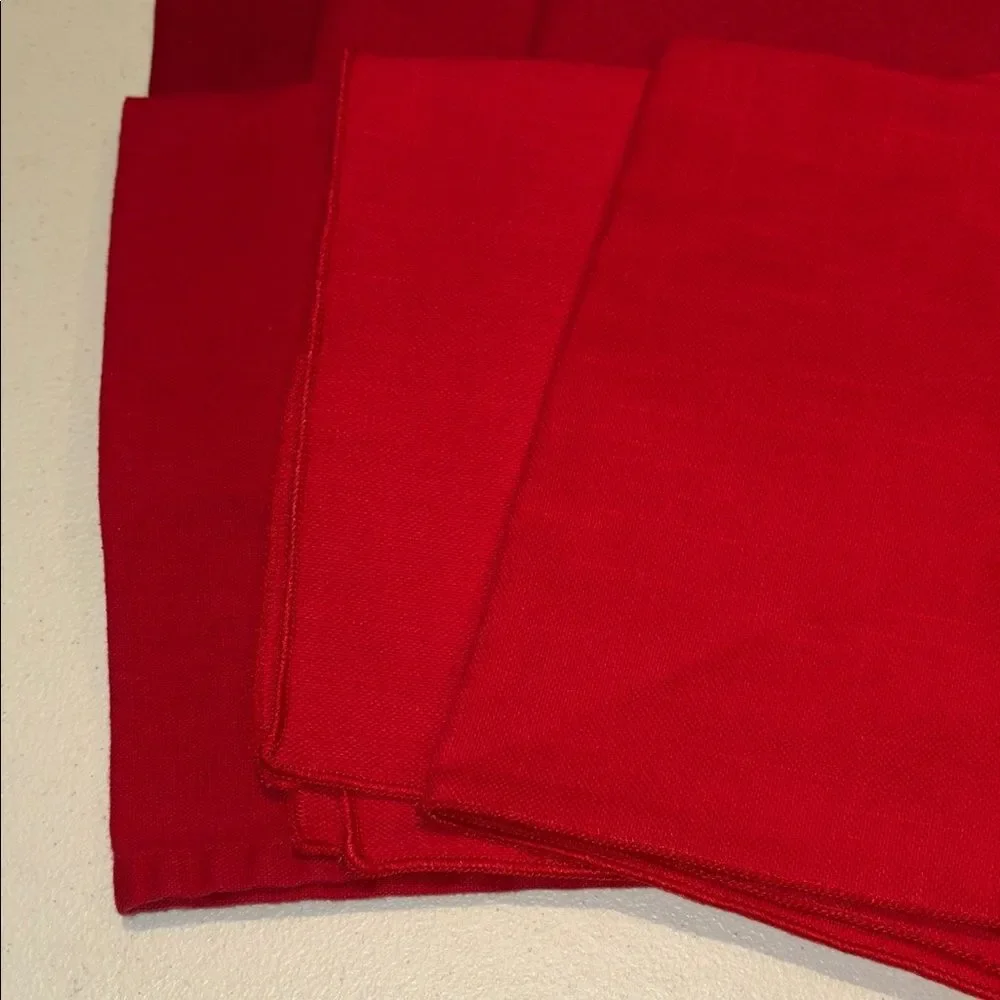 6 mismatched Vibrant Red cloth napkins